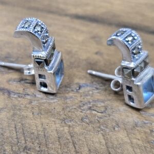 SILPADA Marcasite Blue CZ earrings P0824